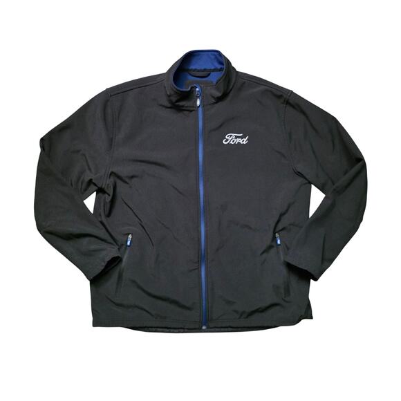 Ford Sporty Bomber Jacket Softshell Water Resistant Men XL Blue/Black - Picture 1 of 8